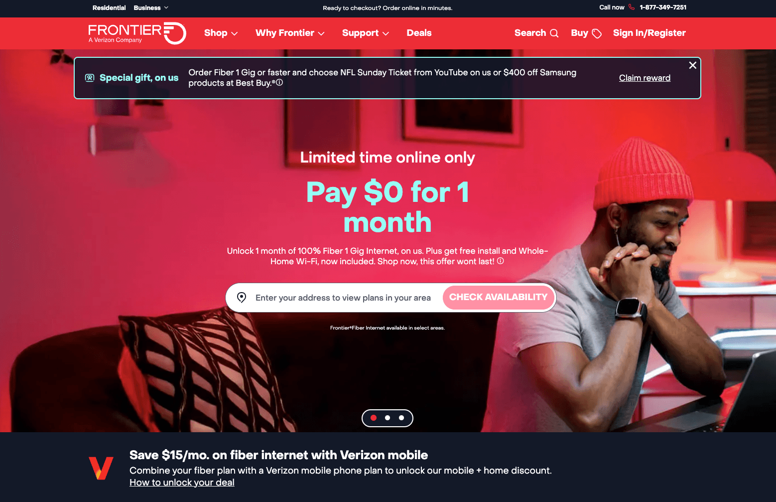 Screenshot of Frontier / RedVentures