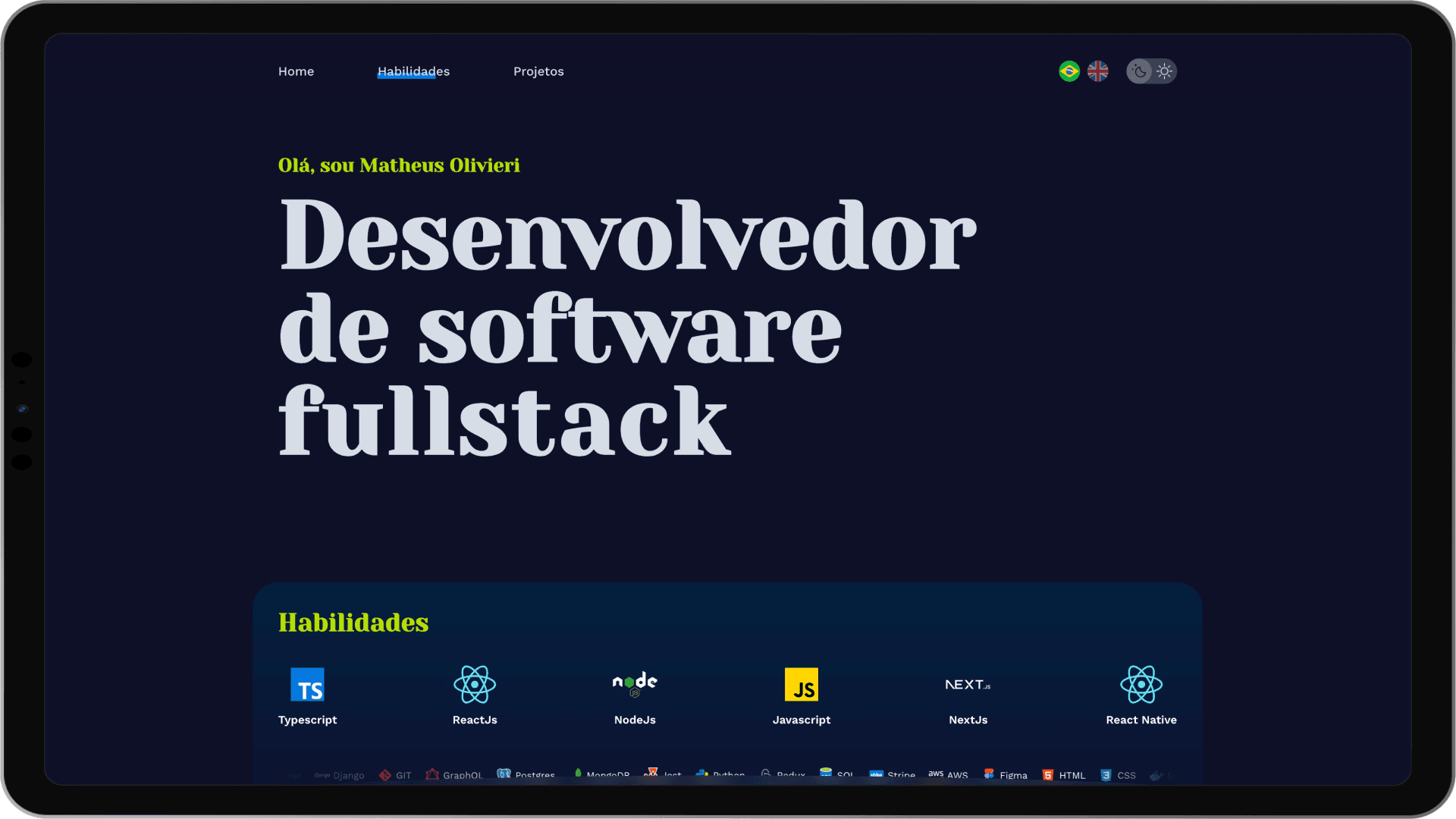 Screenshot of Portfolio